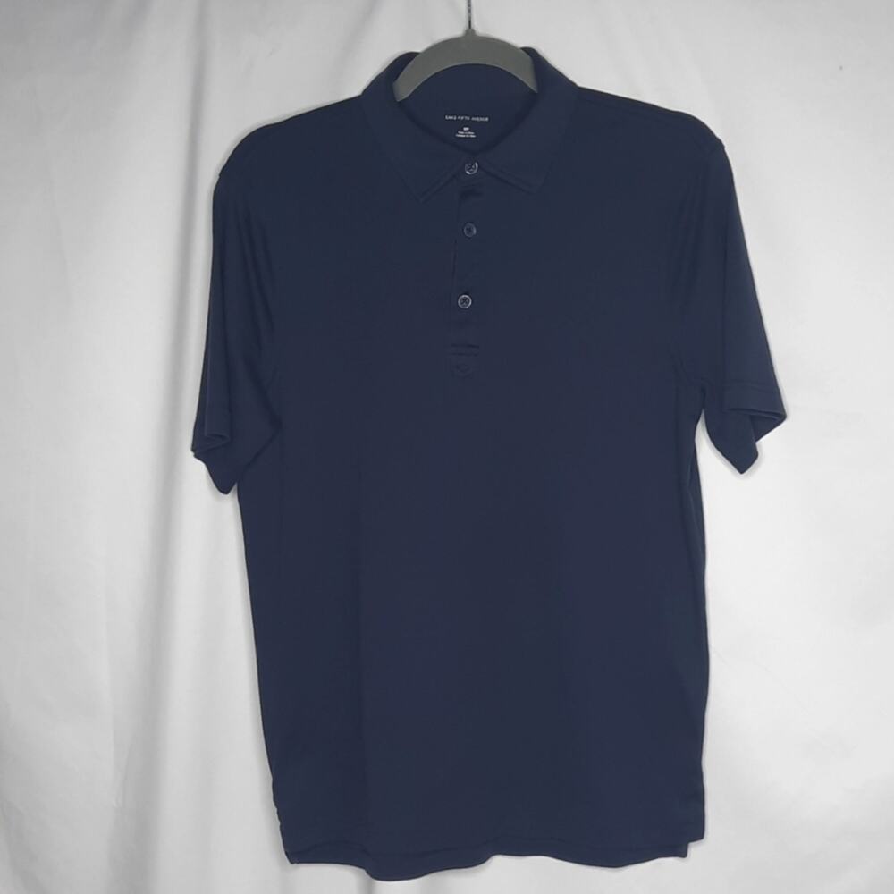 Saks Fifth Avenue Men's Short Sleeve Polo Shirt Blue Small